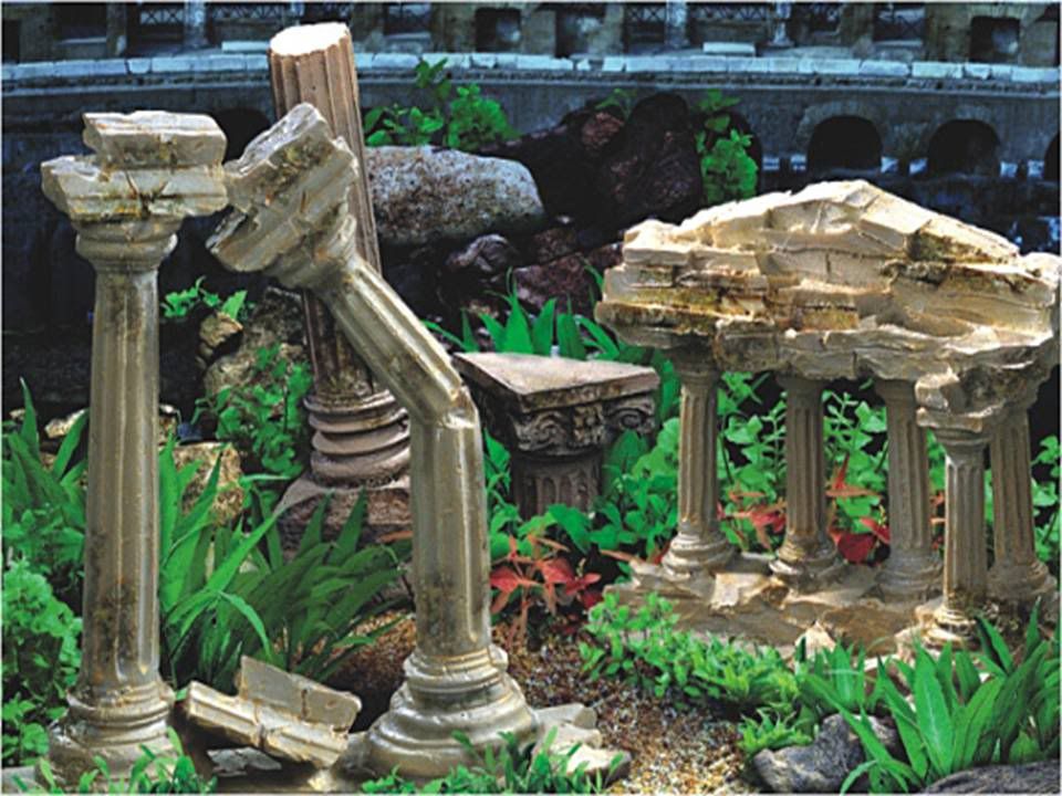Aquarium / Vivarium Roman temple Ruins Background 24" Tall Poster Fish