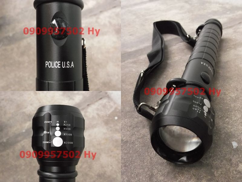 Đèn pin siêu sáng ultra fire, police đầy đủ phụ kiện - 3