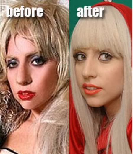 lady gaga images before and after. lady gaga nose efore and