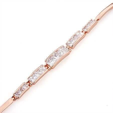 9k rose Gold filled CZ bracelet BL A103  