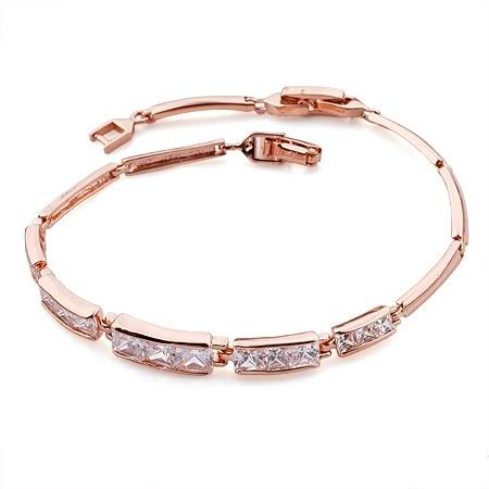 9k rose Gold filled CZ bracelet BL A103  