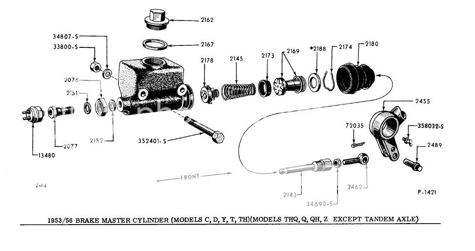 1940 Ford master cylinder diagram