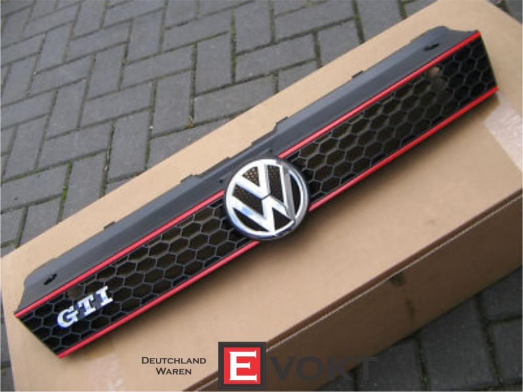 VW Polo 6 GTI 6R Front Grill Red line with emblem OEM Original Brand New