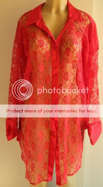 euc VICTORIAS SECRET red lace sleeping dress size M/L  