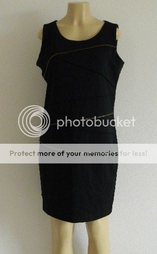 MICHAEL KORS black body con dress with zipper gold detail size 12 