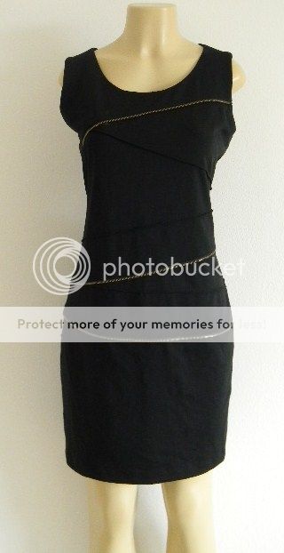 MICHAEL KORS black body con dress with zipper gold detail size 12 