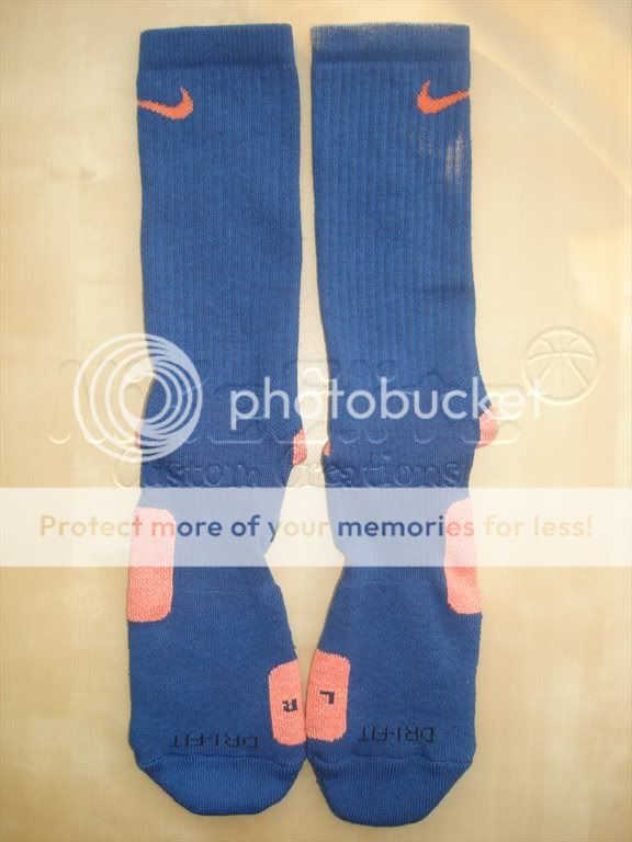 NIKE ELITE BASKETBALL SOCKS 8 12/L BLUE & ORANGE