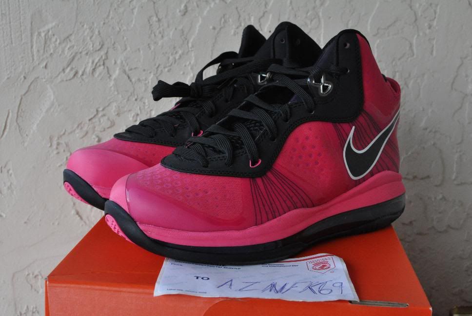   Lebron 8 v/2 pink GS Girls South Beach pre heat black spark  